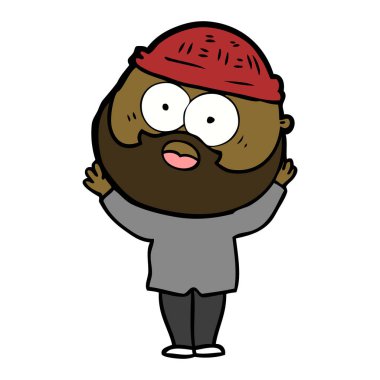 vektör çizim karikatür sakallı adam