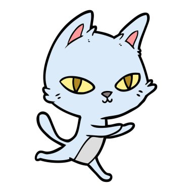 vektör çizim karikatür kedi bakarak