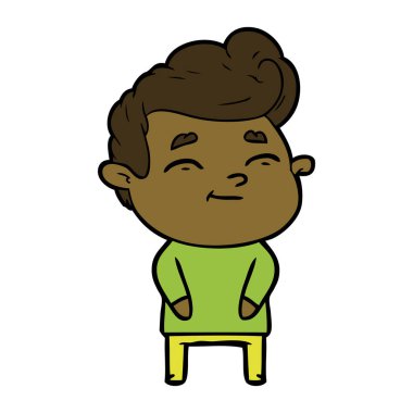 mutlu çizgi film adam vektör çizim