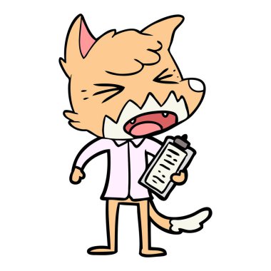 kızgın çizgi film fox vektör çizim