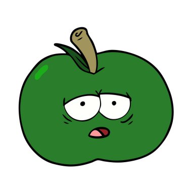 Çizgi film elmasının vektör illüstrasyonu