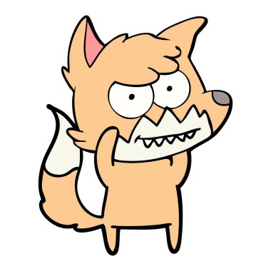 vektör çizim karikatür sırıtan Fox