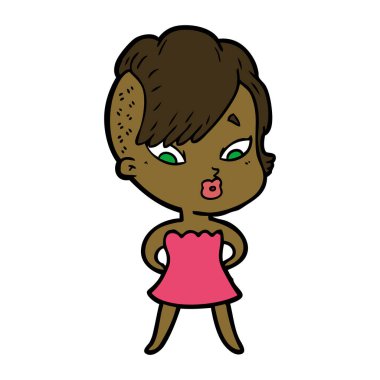 vektör çizim karikatür sürpriz kız