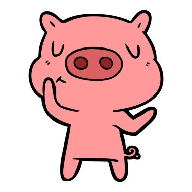 Çizgi film domuzunun vektör çizimi