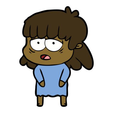 vektör çizim karikatür yorgun kadın