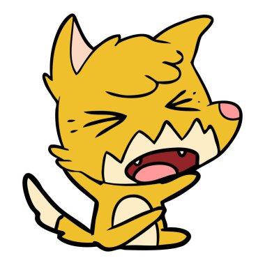 kızgın çizgi film fox vektör çizim