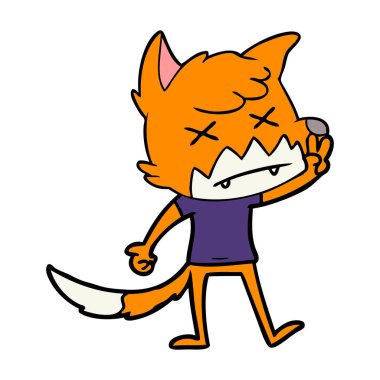 Çizgi film tilkisinin vektör çizimi