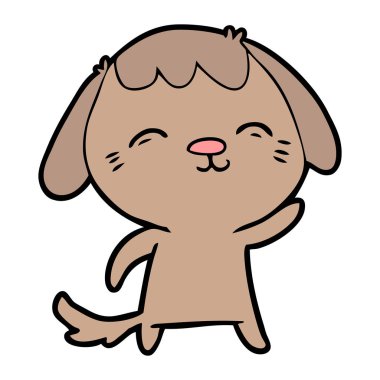 vektör çizim mutlu karikatür köpek