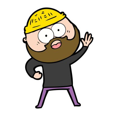 vektör çizim karikatür sakallı adam