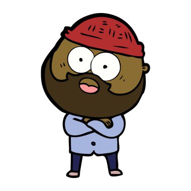 vektör çizim karikatür sakallı adam