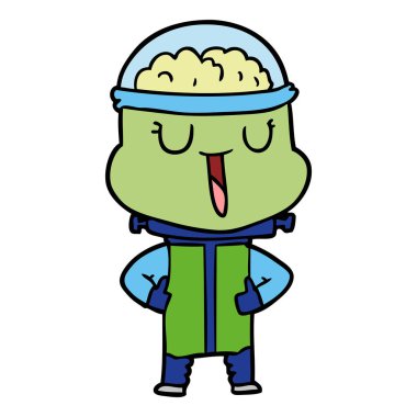 mutlu karikatür robot vektör çizim