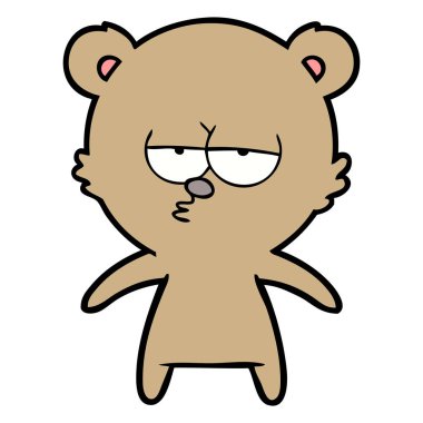 vektör çizim sıkılmış ayı çizgi film