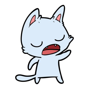 kedi karikatür konuşma vektör çizim