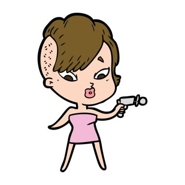 vektör çizim karikatür sürpriz kız