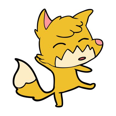 Çizgi film tilkisinin vektör çizimi