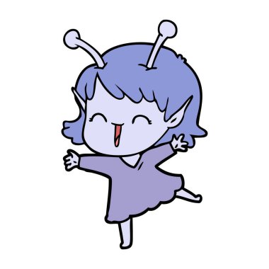 çizgi film yabancı kız gülerek