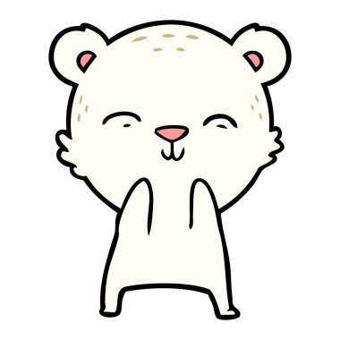 mutlu karikatür kutup ayısı