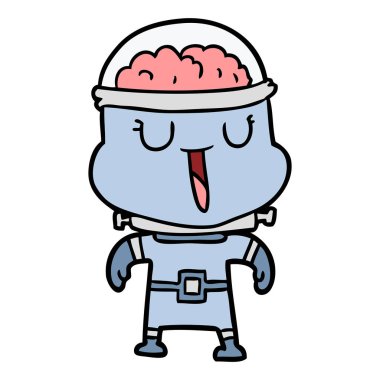 mutlu karikatür robot vektör çizim