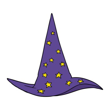 vektör çizim karikatür Sihirbazı şapka