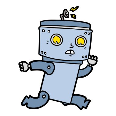 Çizgi film robotunun vektör çizimi