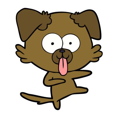 yapışkanlık dışarı dil ile karikatür köpek