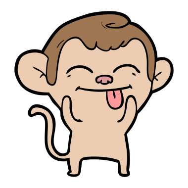 Komik karikatür maymun vektör çizim