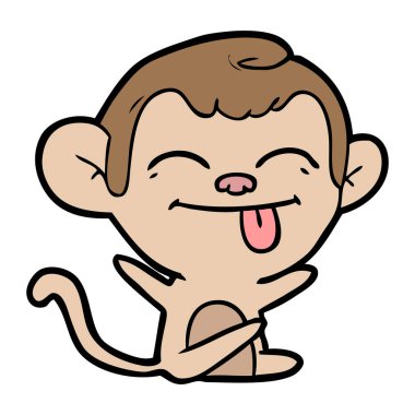 Komik karikatür maymun vektör çizim