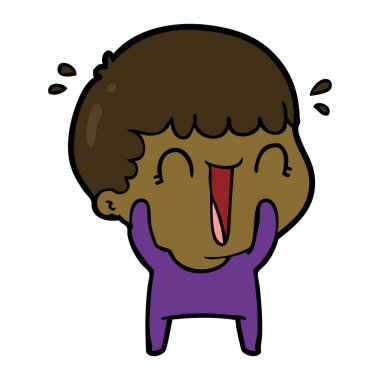 vektör çizim karikatür adam gülen