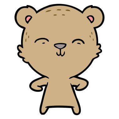 mutlu karikatür ayı vektör çizim