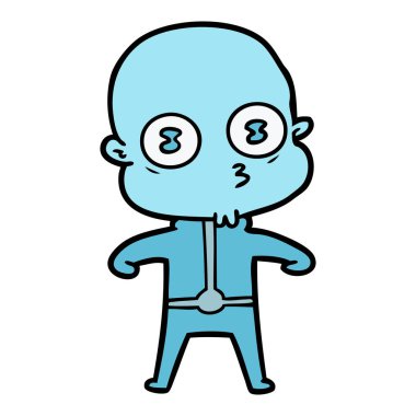 çizgi film garip kel uzay adamı