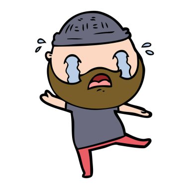 sakallı adam ağlıyor çizgi film