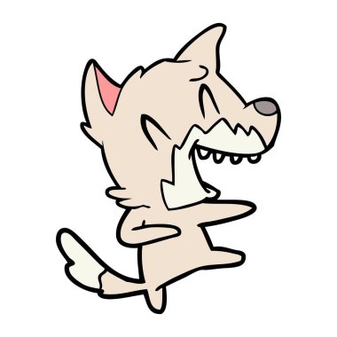 Tilki çizgi film gülen vektör çizim
