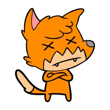 Çizgi film tilkisinin vektör çizimi