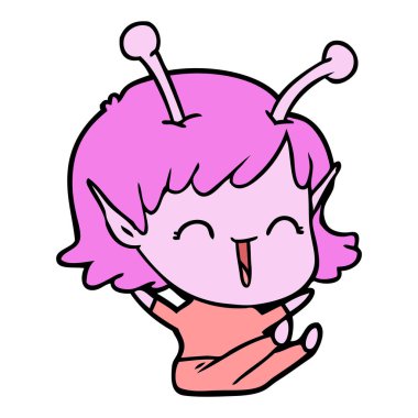 çizgi film yabancı kız gülerek