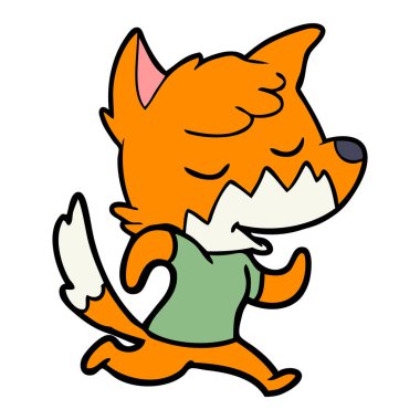 koşan dostu karikatür tilki