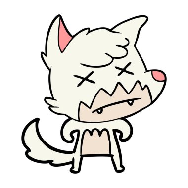 Çizgi film tilkisinin vektör çizimi