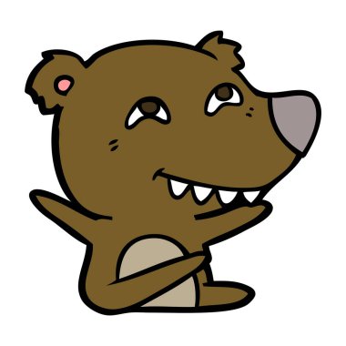 Diş gösterilen çizgi film ayı