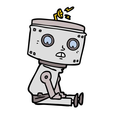 Çizgi film robotunun vektör çizimi