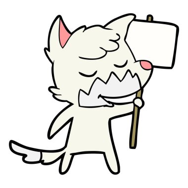 vektör çizim dostu karikatür Fox