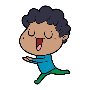 vektör çizim karikatür adam gülen