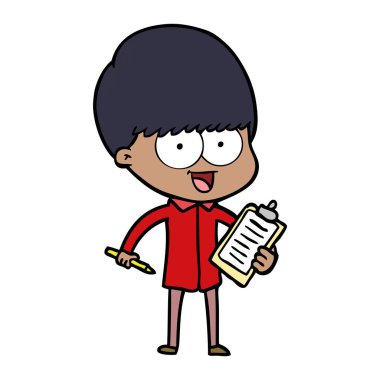 mutlu çizgi film çocuk vektör çizim