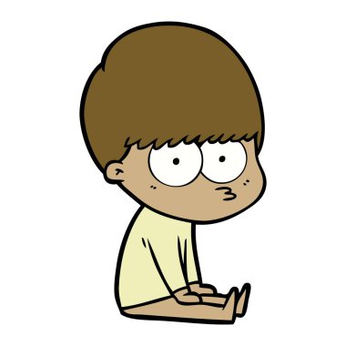 Çizgi film çocuğunun vektör çizimi