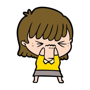 rahatsız çizgi film kız vektör çizim