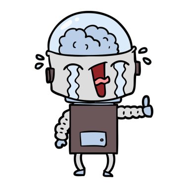 ağlayan robot jest yapma çizgi film