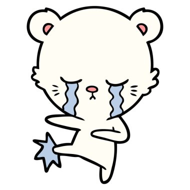 vektör çizim karikatür polarbear ağlama