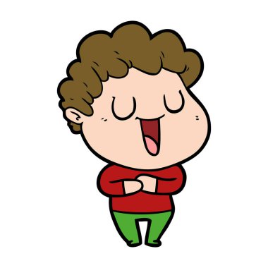 vektör çizim karikatür adam gülen