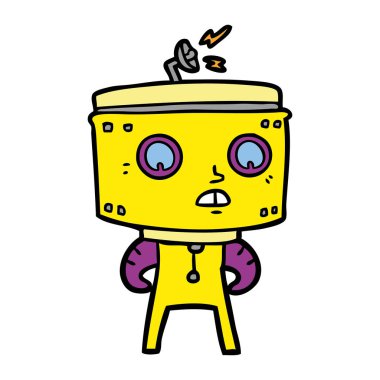 Çizgi film robotunun vektör çizimi