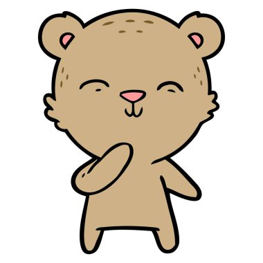 mutlu karikatür ayı vektör çizim