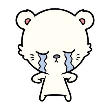 vektör çizim karikatür polarbear ağlama