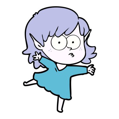 çizgi film elf kızı bakıyordu